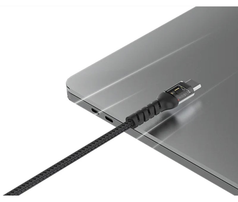 شارج كابل SHARGE SL105 المضفر من نوع USB-C إلى USB-C بقدرة 240 واط - شحن فائق السرعة بتقنية PD 3.1 ونقل بيانات بسرعة 480 ميجابت في الثانية، مصنوع من النايلون المتين، متوافق مع جميع منافذ USB-C - Image 5